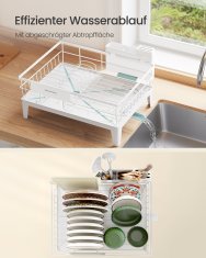 Songmics Oslon za sušenje posuđa 31x42x185 cm Bijeli