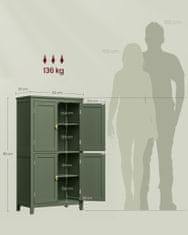 Songmics Kupaonska ormarić 30x60x110 cm Zeleno