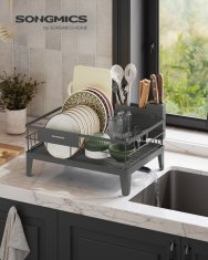 Songmics Oslon za sušenje posuđa 31x42x185 cm Sivi