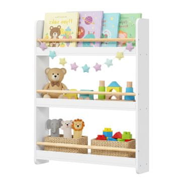 Songmics Dječji knjižni regal 12x60x75 cm bijeli