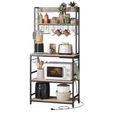 Songmics Kuhinjska polica 40x80x170 cm Greige