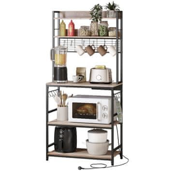 Songmics Kuhinjska polica 40x80x170 cm Greige