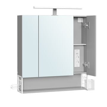 Songmics Kupaonska ormarić s ogledalom 165x70x75 cm Bijela