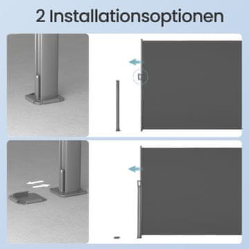 Songmics Bočni tende 180x350 cm antracit