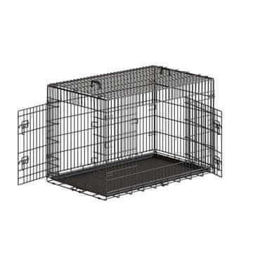 Songmics Kavez za psa 122x745x805 cm Crni