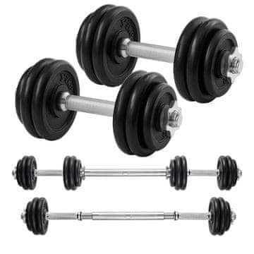 Songmics Set bučica podesiv plastika sa čeličnim spojnikom 35x14 cm crna