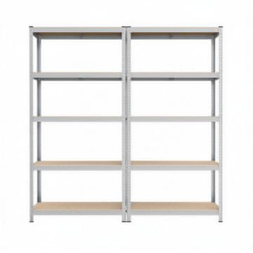 Songmics Set polica za teška opterećenja 2 komada 40x90x180 cm srebrna