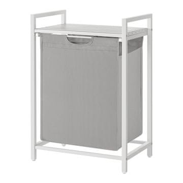 Songmics Košara za rublje 2 pregrade 50x33x72 cm siva