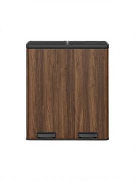 Songmics Kanta za smeće s dvostrukim pretincem pedalna kanta 59x36.5x65.2 cm smeđa