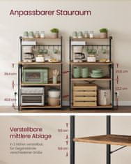 Songmics Kuhinjska polica 40x80x140 cm smeđa