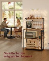 Songmics Kuhinjska polica 40x80x140 cm smeđa