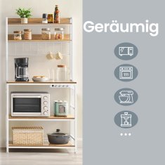 Songmics Kuhinjska polica 40x80x170 cm smeđa