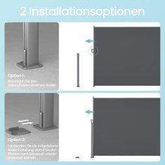 Songmics Bočni tende 160x300 cm Siva