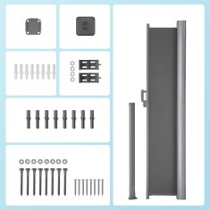 Songmics Bočni tende 160x300 cm Siva