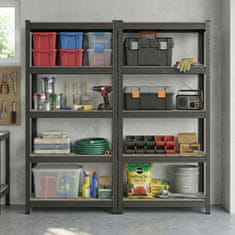 Songmics Čvrsta polica 30x75x150 cm srebrna