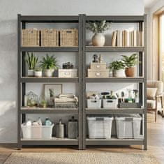 Songmics Čvrsta polica 30x75x150 cm srebrna