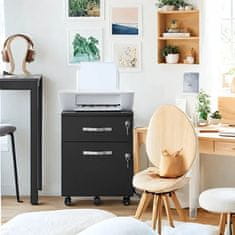 Songmics Pokretni ormarić za datoteke 40x44x545 cm Crni