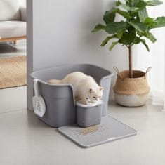 Songmics Kutija za pijesak za mačke 64x76x33 cm siva