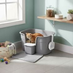 Songmics Kutija za pijesak za mačke 64x76x33 cm siva