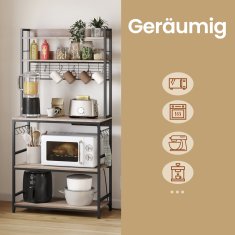 Songmics Kuhinjska polica 40x80x170 cm Greige