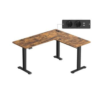 Songmics Visoko podesivi kutni stol 140x160 cm smeđi