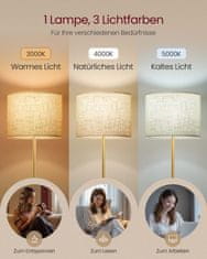 Songmics Podna lampa 30x30x140-170 cm Zlatna Crna