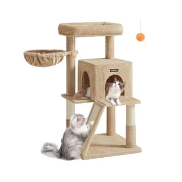 Songmics Stablo za mačke 48x48x96 cm smeđe boje