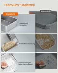 Songmics Kutija za pijesak za mačke 61x41x365 cm bež