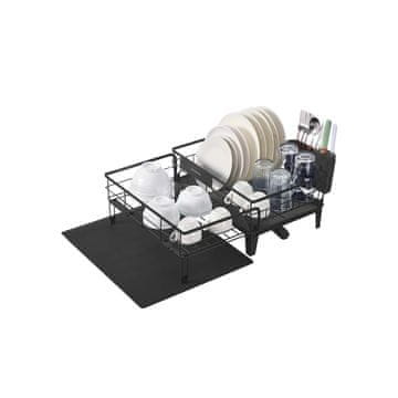 Songmics Oslon za sušenje posuđa 31x42x18.5 cm Crni