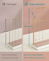 Songmics Stalak za nakit 10x306x309-475 cm Zlatni