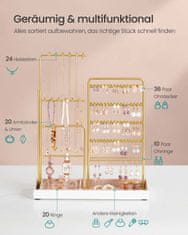 Songmics Stalak za nakit 10x306x309-475 cm Zlatni