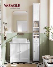 Songmics Kupaonska ormarić 195x214x180 cm Bijela