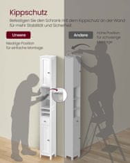 Songmics Kupaonska ormarić 195x214x180 cm Bijela