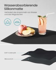 Songmics Oslon za sušenje posuđa 31x42x18.5 cm Crni