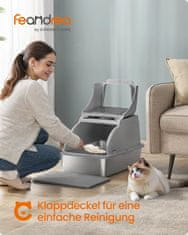 Songmics Kutija za pijesak za mačke 61x41x365 cm Siva