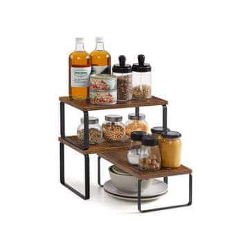 Songmics Set za začine 3 komada 195x297x158 cm smeđa