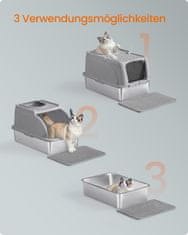 Songmics Kutija za pijesak za mačke 61x41x365 cm Siva