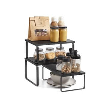 Songmics Set držača začina 3 komada 297x195x158 cm Crni