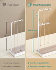 Songmics Stalak za nakit 10x30.6x30.9-47.5 cm Bijeli
