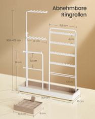 Songmics Stalak za nakit 10x30.6x30.9-47.5 cm Bijeli