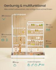 Songmics Stalak za nakit 10x30.6x30.9-47.5 cm Bijeli