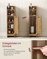 Songmics Kupaonska ormarić 20x18x80 cm smeđa