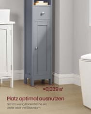 Songmics Kupaonska ormarić 195x214x180 cm Siva