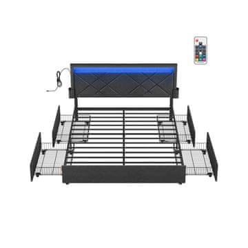 Songmics Okvir kreveta 160x200 cm Sivi