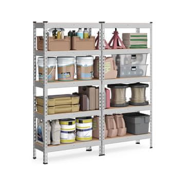 Songmics Čvrsta polica s 5 polica 30x75x150 cm srebrna