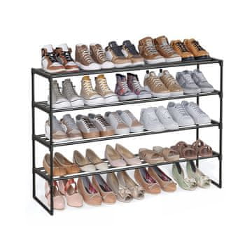 Songmics Polica za cipele 4 razine 30x425x715 cm Crna
