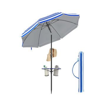 Songmics Suncobran za plažu 160 cm plavi