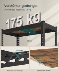 Songmics Čvrsta polica 45x90x180 cm smeđa