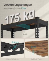 Songmics Čvrsta polica s 5 polica 30x75x150 cm crna