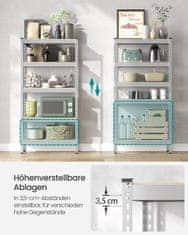 Songmics Čvrsta polica s 5 polica 30x75x150 cm srebrna